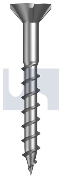 SCREW CHIPBOARD CSK RIBBED SQ DRV SS 304 8G X 38MM